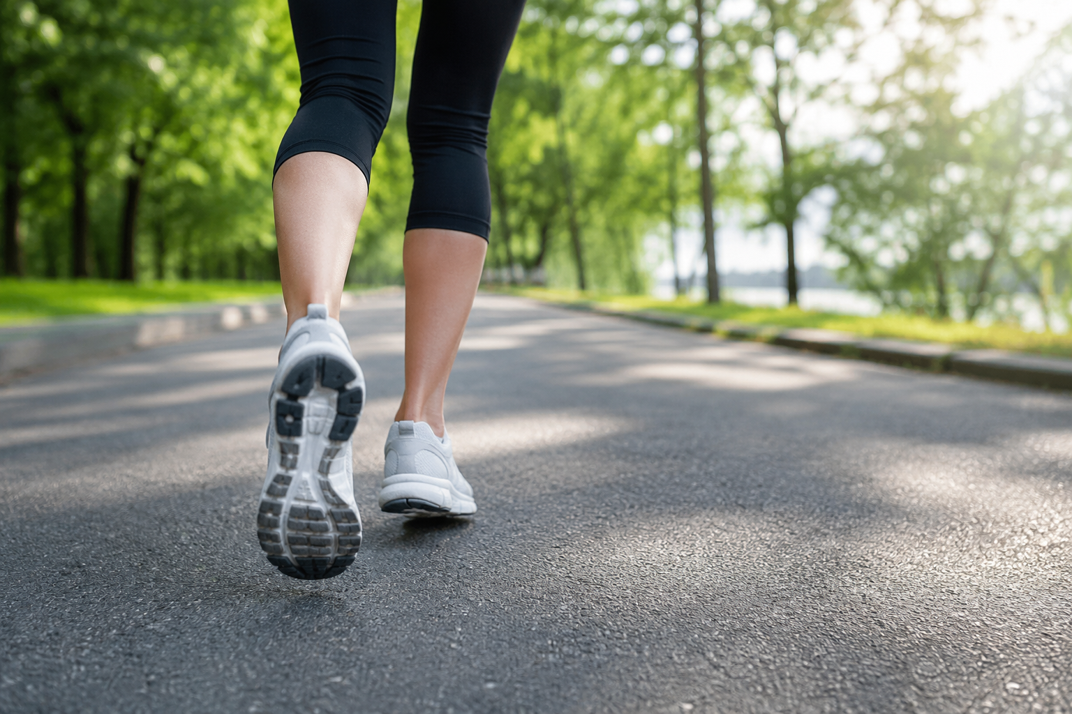 Woman running outdoors managing joint pain during menopause