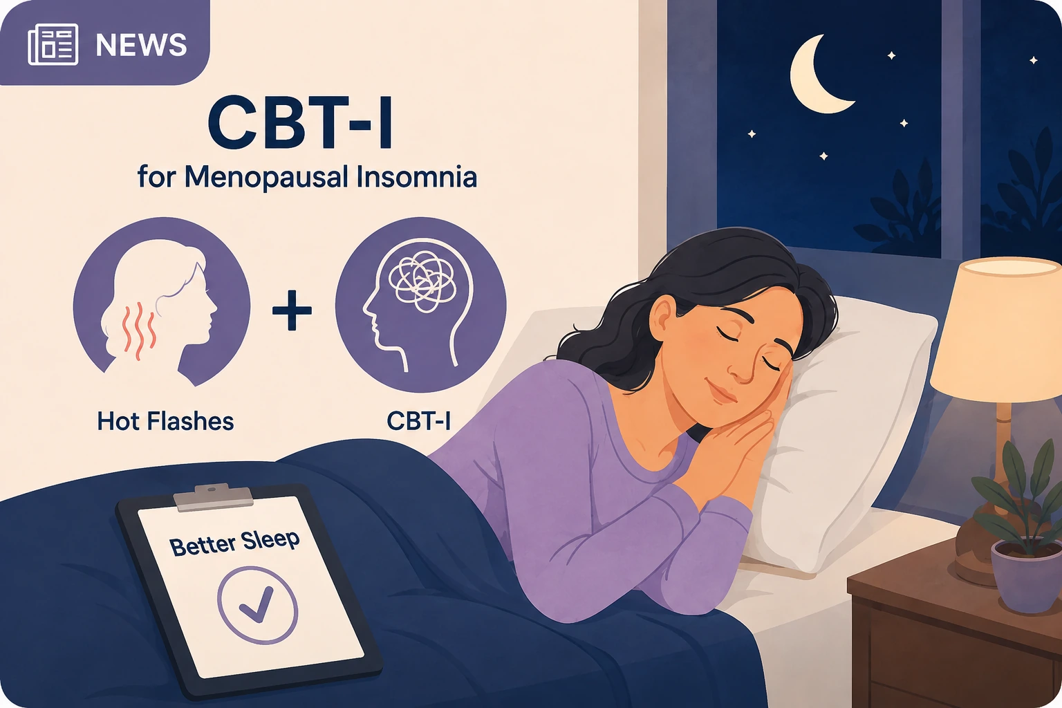 CBT-I for Menopausal Insomnia Improves Sleep, Study Finds