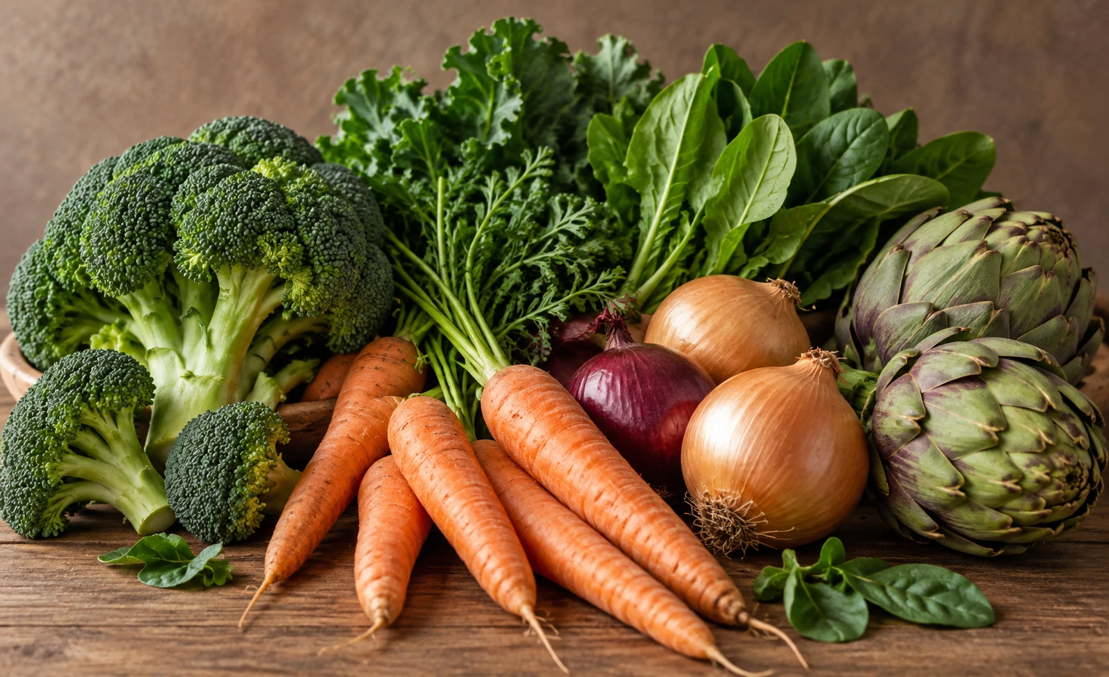 Fresh vegetables rich in fiber and fermented foods for gut health